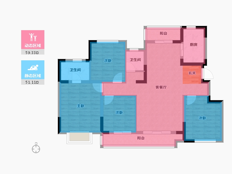 四川省-成都市-领地天府蘭台-98.18-户型库-动静分区