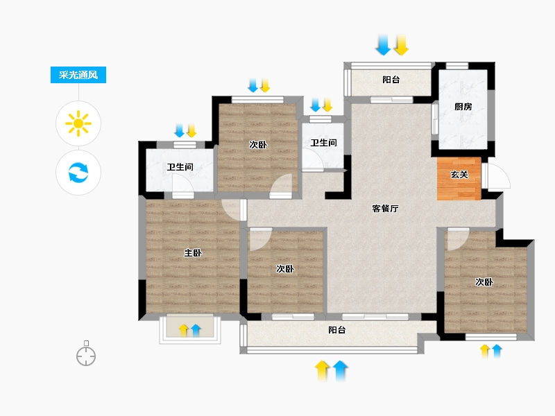 四川省-成都市-领地天府蘭台-98.18-户型库-采光通风