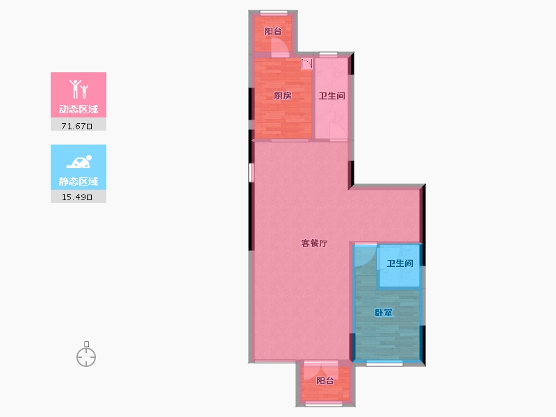 广西壮族自治区-柳州市-龙光玖珑府-78.64-户型库-动静分区