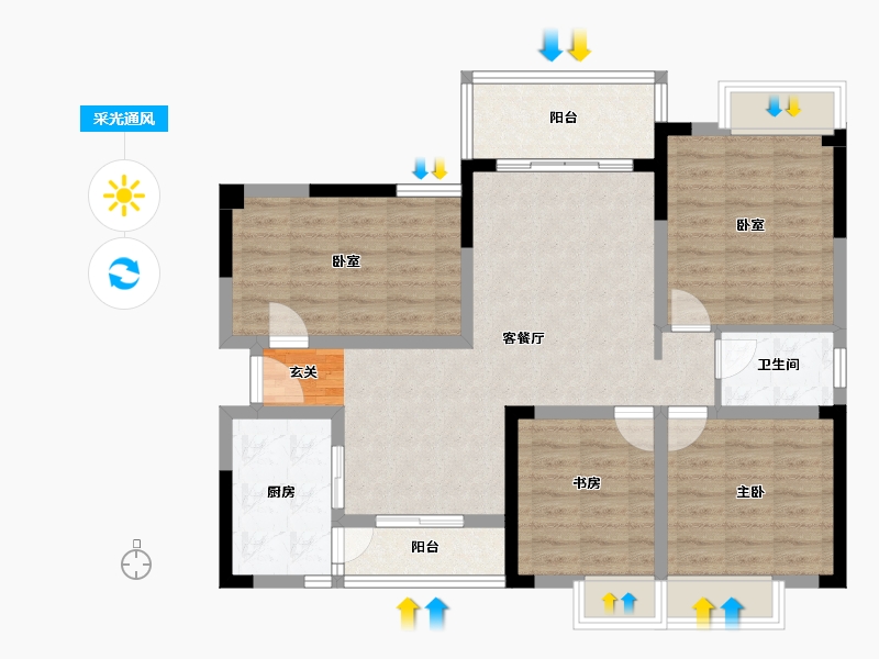 四川省-成都市-吉祥湾-97.19-户型库-采光通风