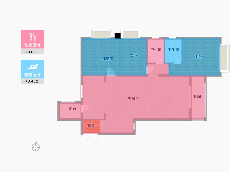 贵州省-贵阳市-观府壹号-116.80-户型库-动静分区