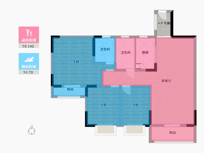 贵州省-贵阳市-观府壹号-99.49-户型库-动静分区