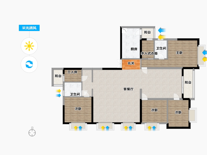 贵州省-贵阳市-观府壹号-166.02-户型库-采光通风