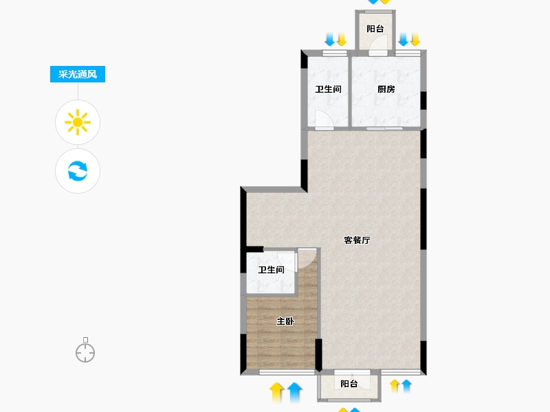 广西壮族自治区-柳州市-龙光玖珑府-80.99-户型库-采光通风