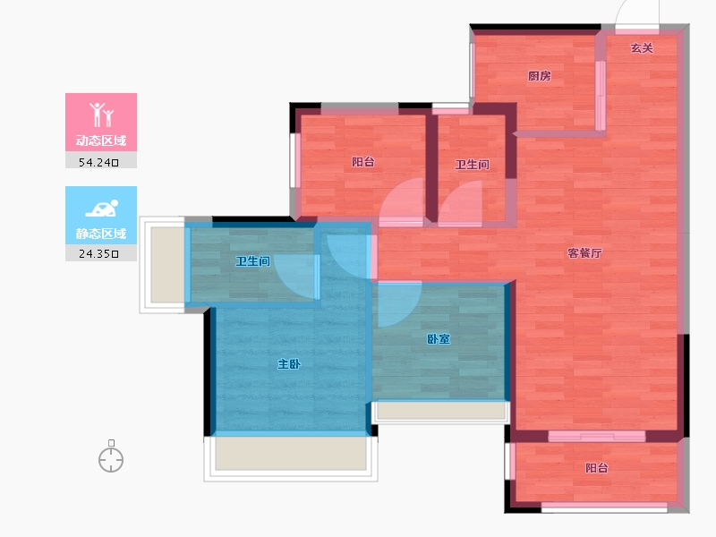 广西壮族自治区-柳州市-龙光玖珑府-69.99-户型库-动静分区