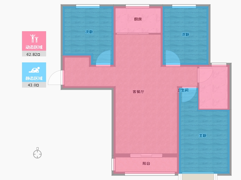 河北省-石家庄市-新合国际锦合园-95.00-户型库-动静分区