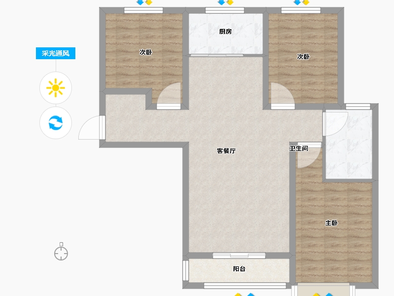 河北省-石家庄市-新合国际锦合园-95.00-户型库-采光通风