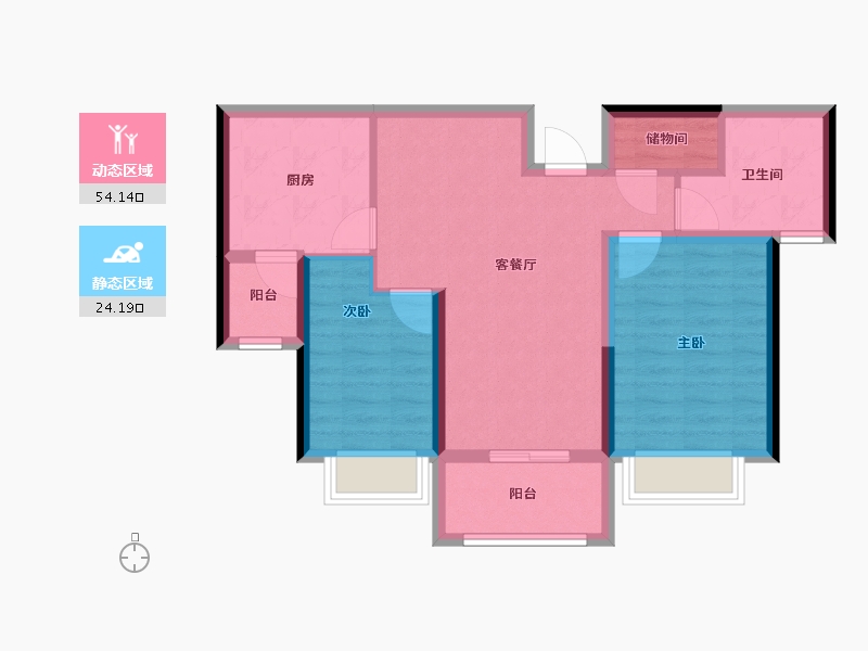 贵州省-遵义市-遵义恒大城-69.30-户型库-动静分区