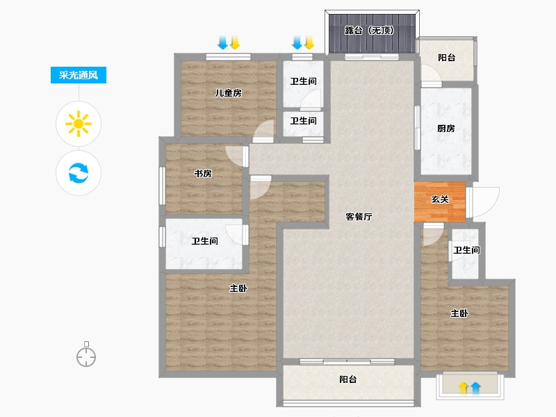 河北省-石家庄市-金悦府-142.21-户型库-采光通风