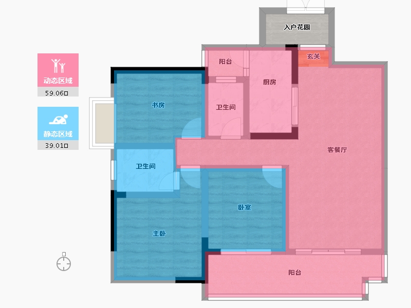 四川省-成都市-吉祥湾-89.94-户型库-动静分区