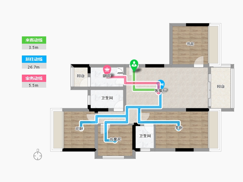 四川省-成都市-西双楠漫里-85.71-户型库-动静线