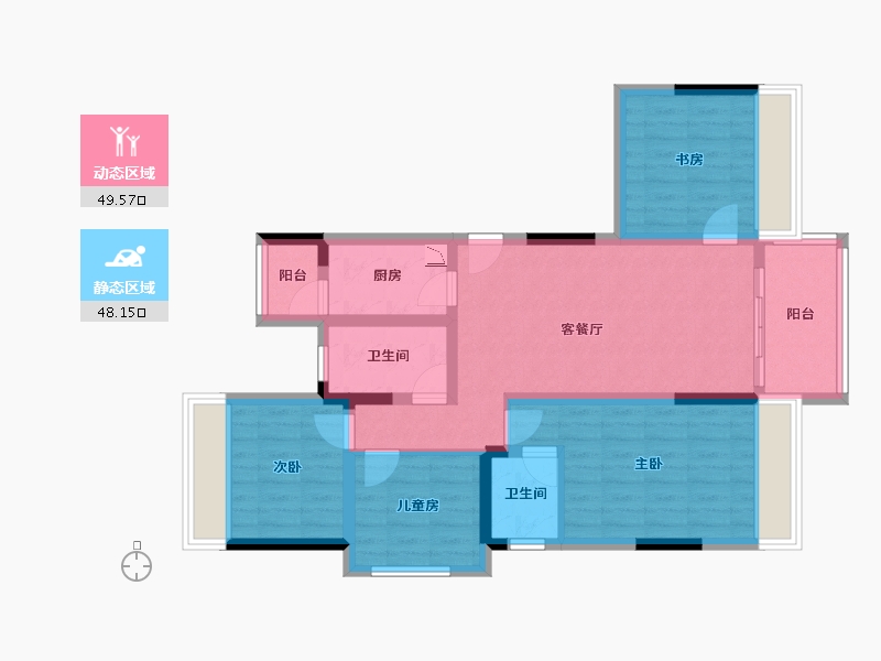 四川省-成都市-西双楠漫里-85.71-户型库-动静分区