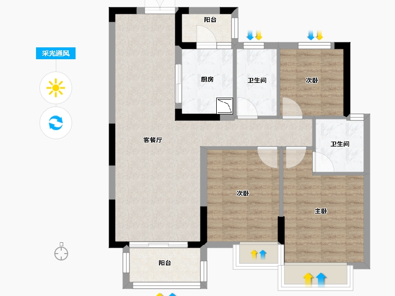 四川省-成都市-金融街金悦府-78.55-户型库-采光通风