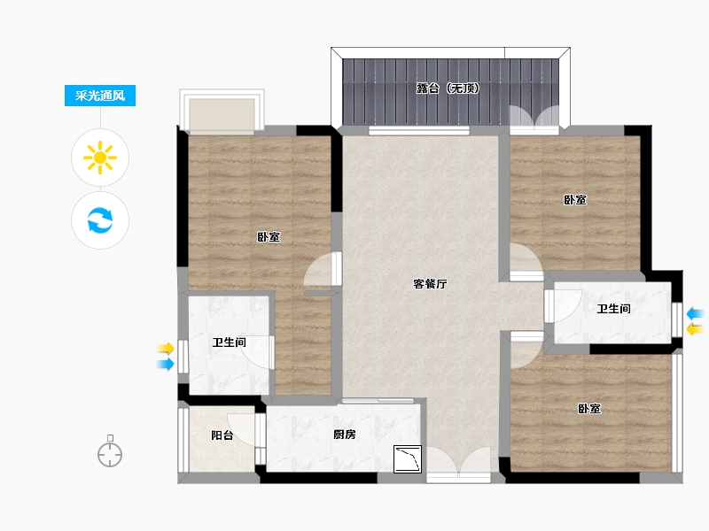 四川省-成都市-川发天府上城-88.77-户型库-采光通风