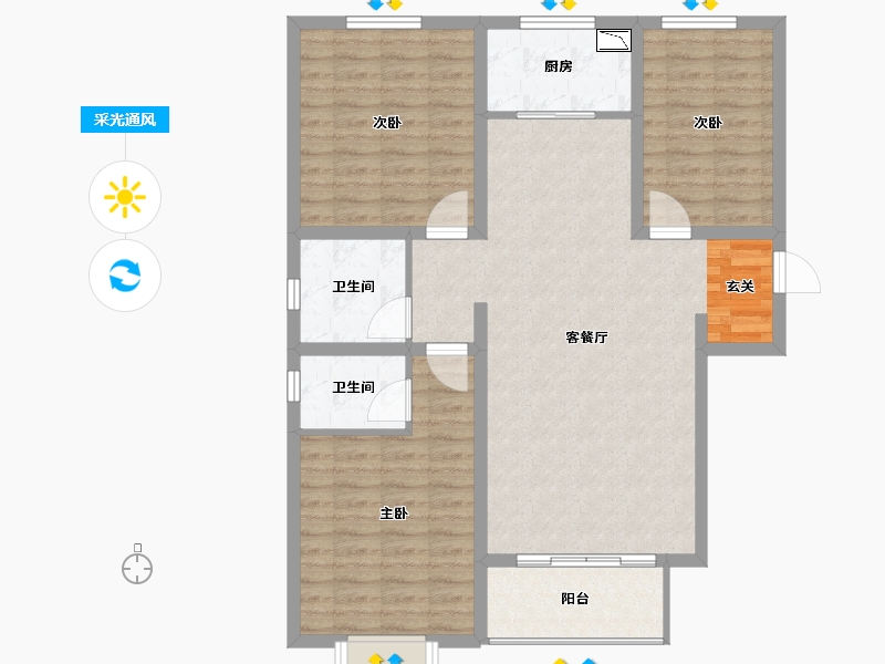 河北省-石家庄市-智慧健康城-100.00-户型库-采光通风