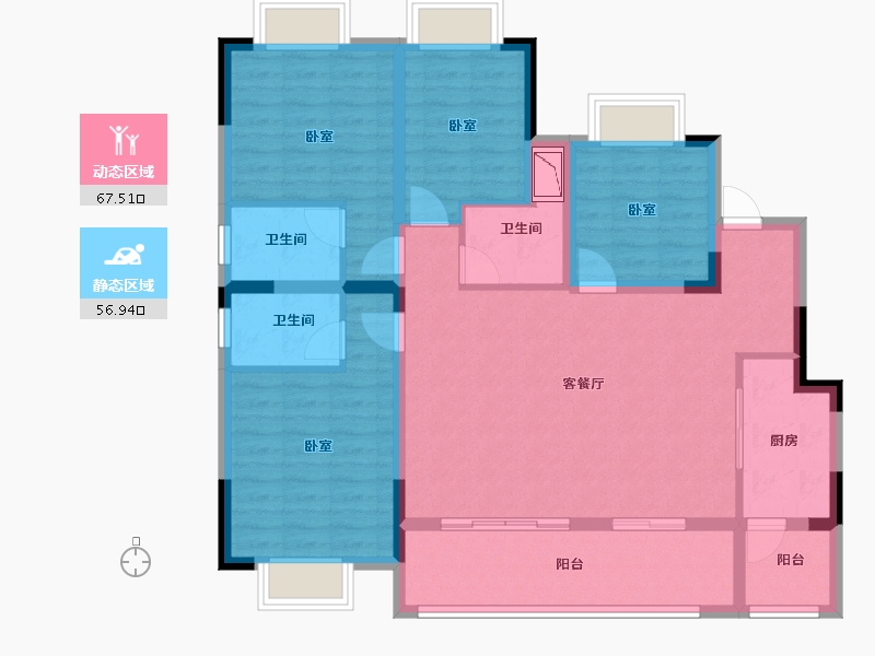 四川省-成都市-橙果栖岸-110.60-户型库-动静分区