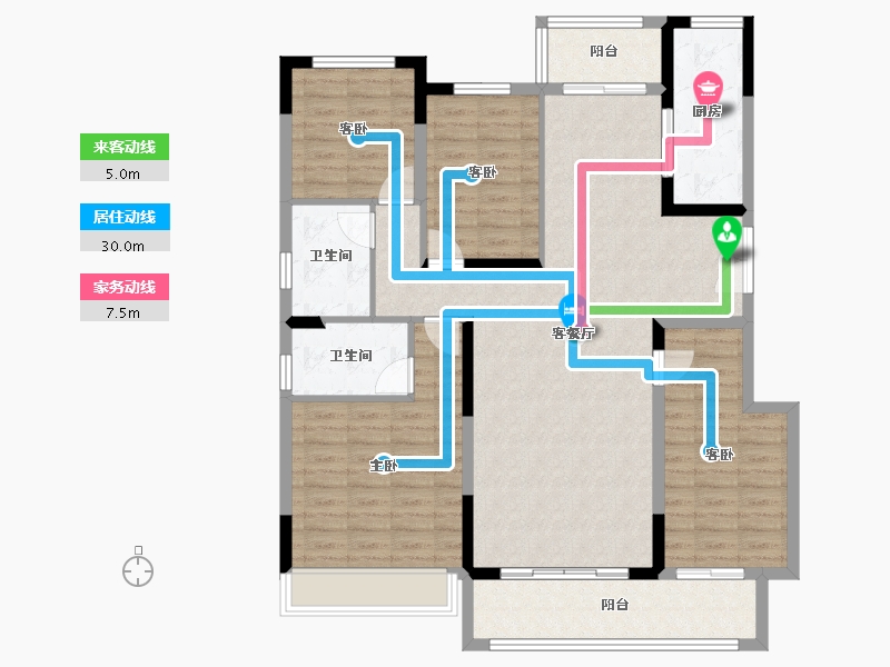 贵州省-遵义市-金科白鹭湖-120.78-户型库-动静线