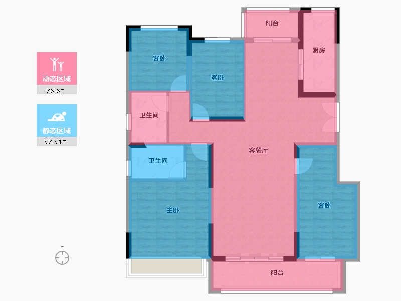 贵州省-遵义市-金科白鹭湖-120.78-户型库-动静分区