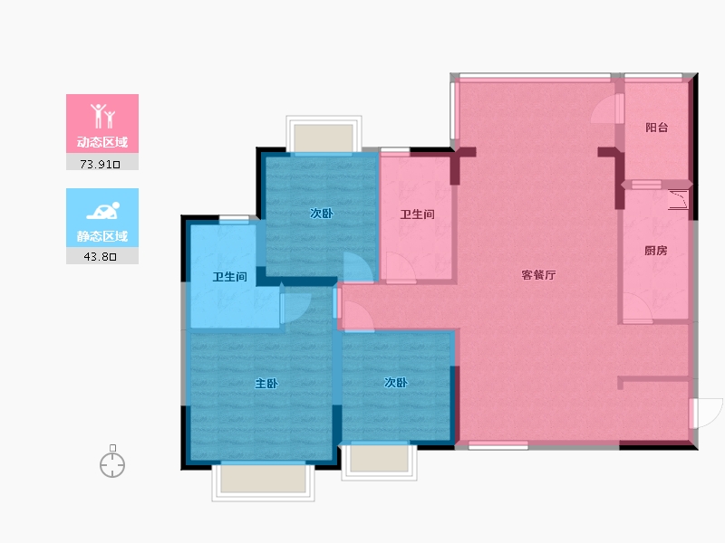 贵州省-贵阳市-贵阳恒大未来城-105.90-户型库-动静分区