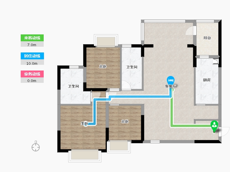 贵州省-贵阳市-贵阳恒大未来城-105.61-户型库-动静线