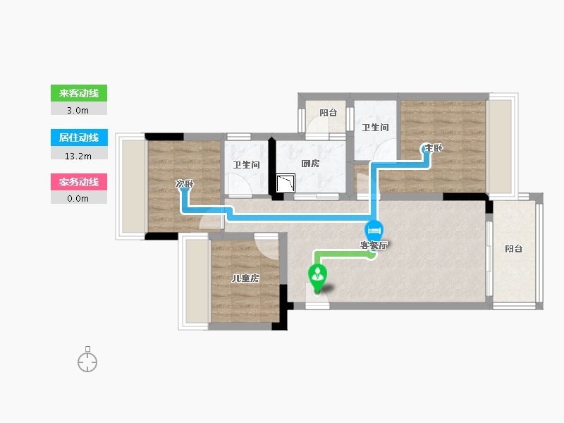 四川省-成都市-西双楠漫里-65.36-户型库-动静线