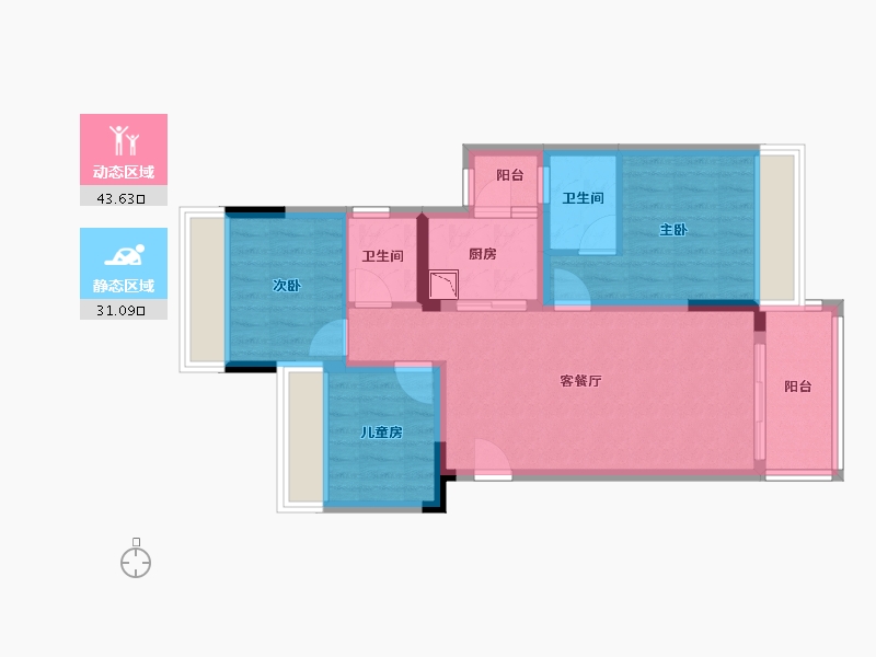 四川省-成都市-西双楠漫里-65.36-户型库-动静分区