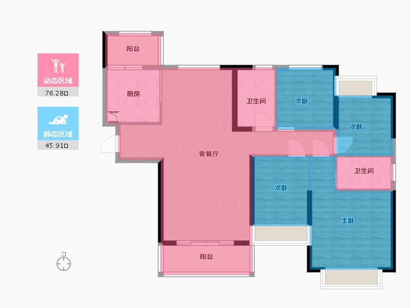 贵州省-贵阳市-贵阳恒大未来城-109.60-户型库-动静分区