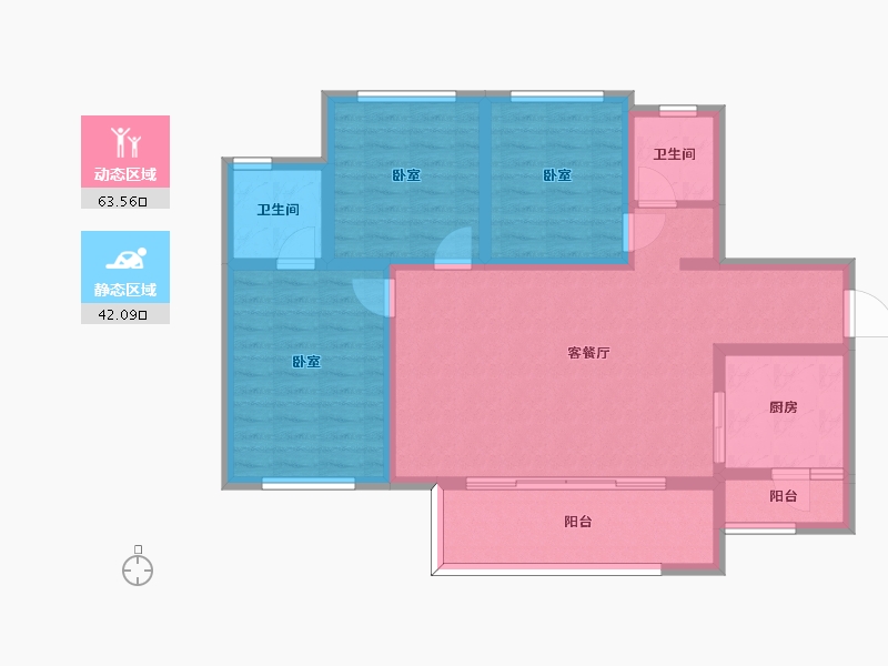 四川省-成都市-融创九天一城-94.07-户型库-动静分区