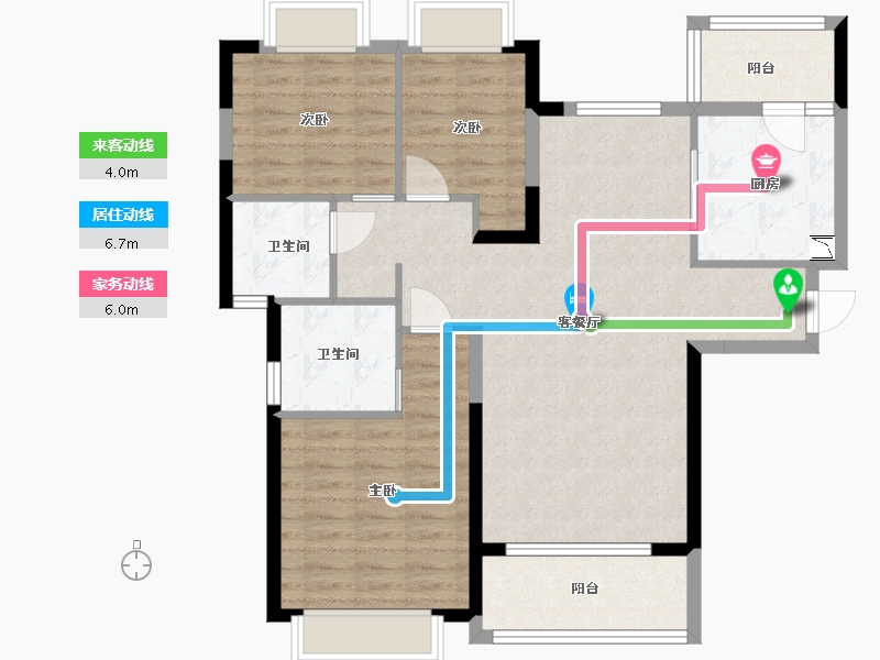 贵州省-贵阳市-贵阳恒大未来城-95.20-户型库-动静线