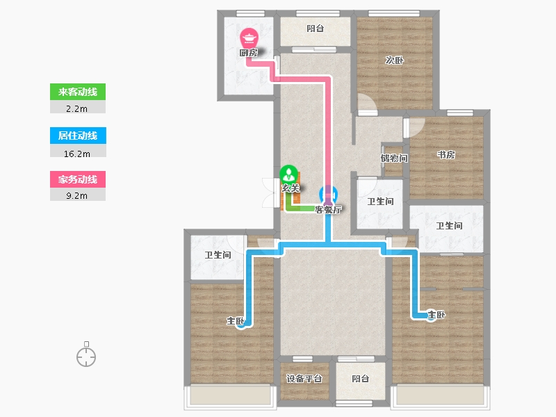 河北省-石家庄市-荣盛•御府上院-134.71-户型库-动静线