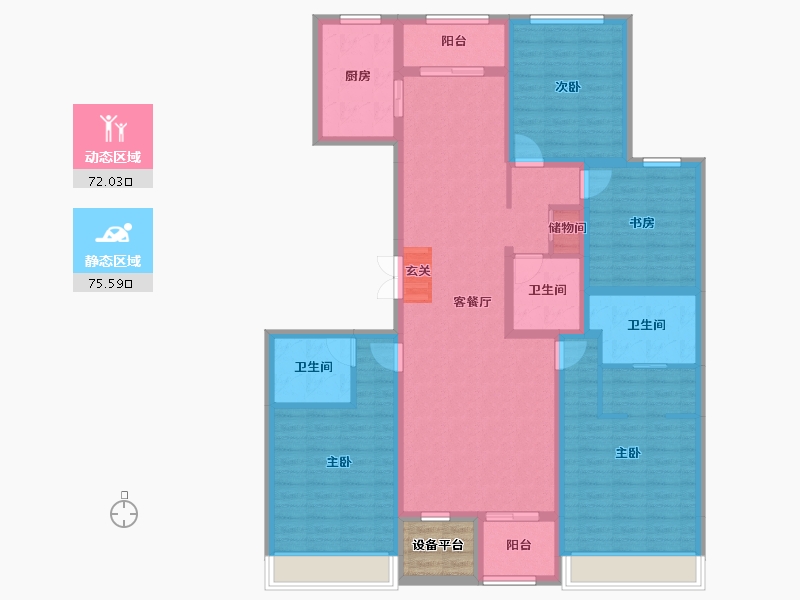 河北省-石家庄市-荣盛•御府上院-134.71-户型库-动静分区