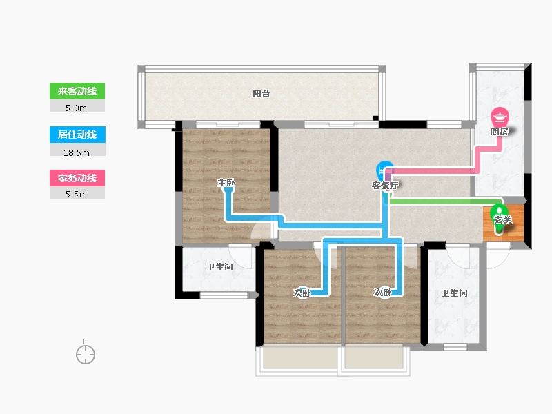 四川省-成都市-绿洲国际金座-86.50-户型库-动静线