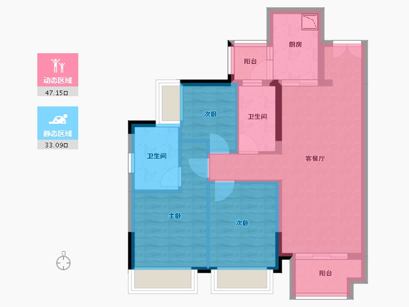 四川省-成都市-金融街金悦府-70.79-户型库-动静分区