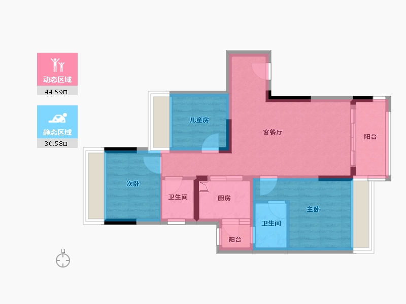 四川省-成都市-西双楠漫里-65.60-户型库-动静分区