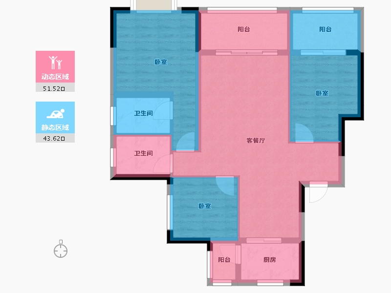 四川省-成都市-橙果栖岸-84.90-户型库-动静分区