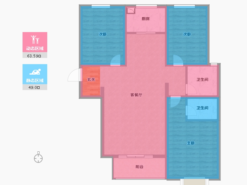 河北省-石家庄市-智慧健康城-101.00-户型库-动静分区