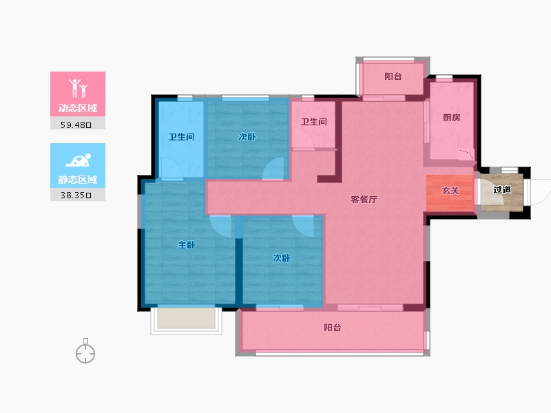 四川省-成都市-金融街融府-89.85-户型库-动静分区