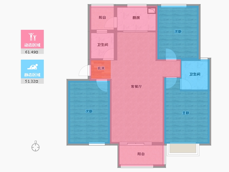 河北省-石家庄市-智慧健康城-101.00-户型库-动静分区