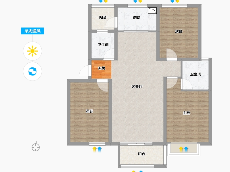 河北省-石家庄市-智慧健康城-101.00-户型库-采光通风