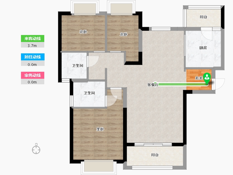 贵州省-贵阳市-贵阳恒大未来城-96.00-户型库-动静线