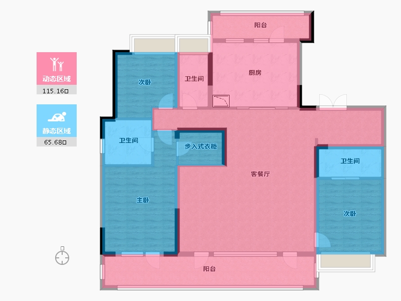 四川省-成都市-武侯金茂府-162.78-户型库-动静分区