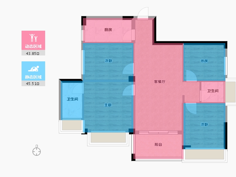 广西壮族自治区-桂林市-碧园南溪新城-80.14-户型库-动静分区