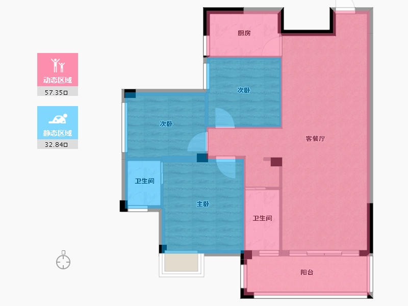 广西壮族自治区-桂林市-碧园南溪新城-81.40-户型库-动静分区