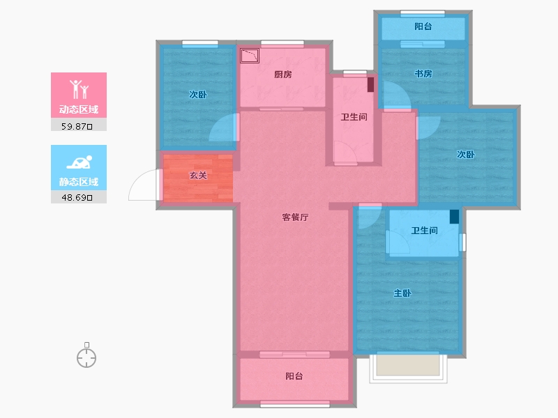 河北省-石家庄市-高远森霖城-95.27-户型库-动静分区