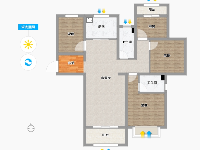 河北省-石家庄市-高远森霖城-95.27-户型库-采光通风