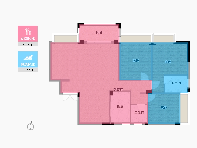 广西壮族自治区-桂林市-碧园南溪新城-94.29-户型库-动静分区