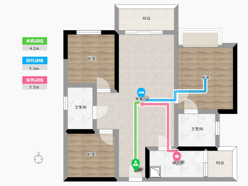 四川省-眉山市-融创南凌樾-74.58-户型库-动静线