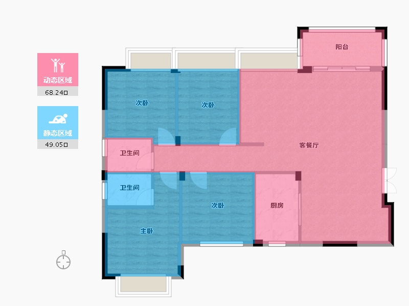 广西壮族自治区-桂林市-碧园南溪新城-107.55-户型库-动静分区