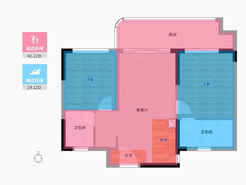 河北省-石家庄市-融创西双版纳旅游度假区-63.94-户型库-动静分区