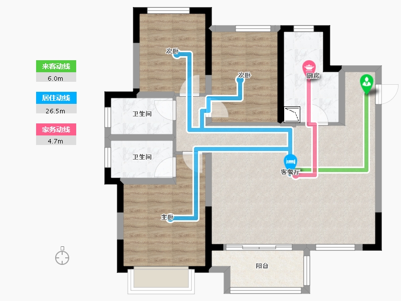 四川省-成都市-天府万科城-85.65-户型库-动静线